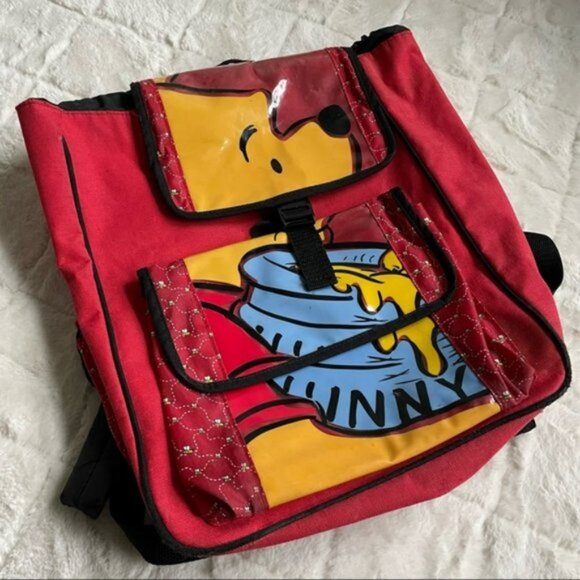Disney | Vintage Winnie The Pooh Classic Red Backpack | One Size - Picture 1 of 16